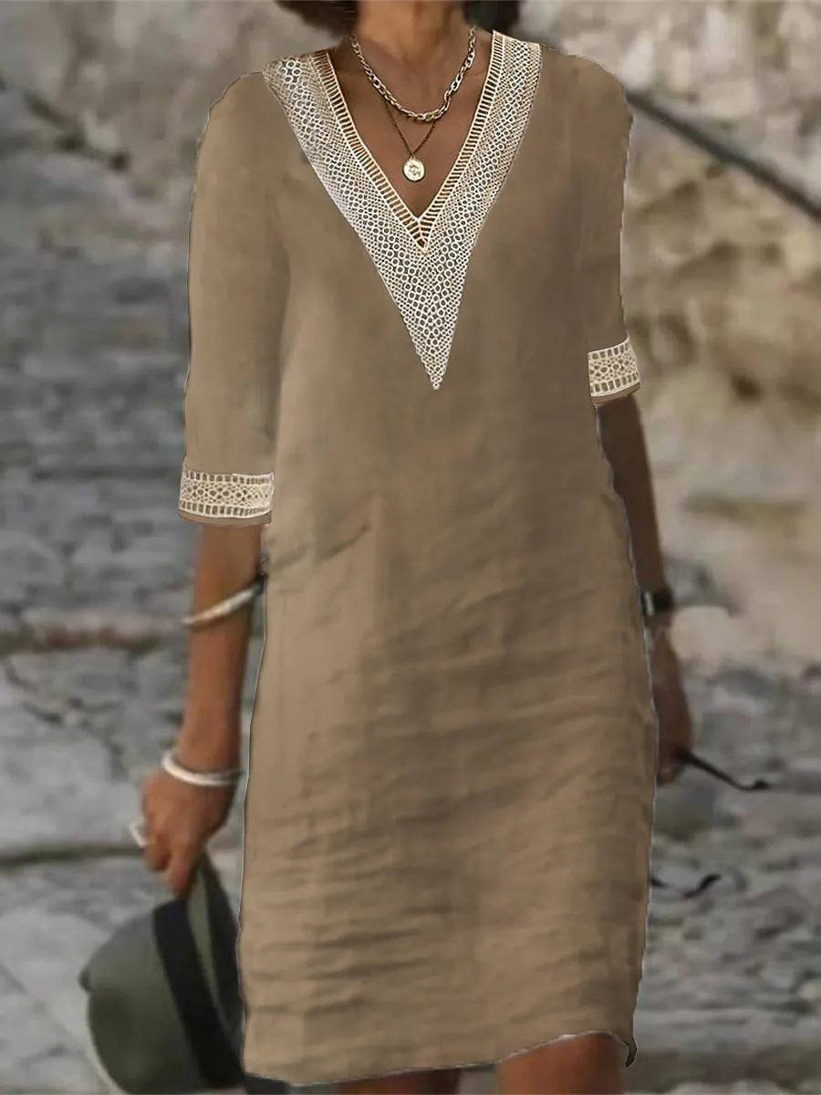 Elegant Linen Cotton Dress