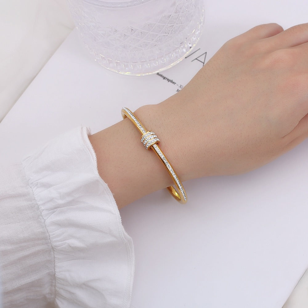 Full Diamond Titanium Steel Bracelet