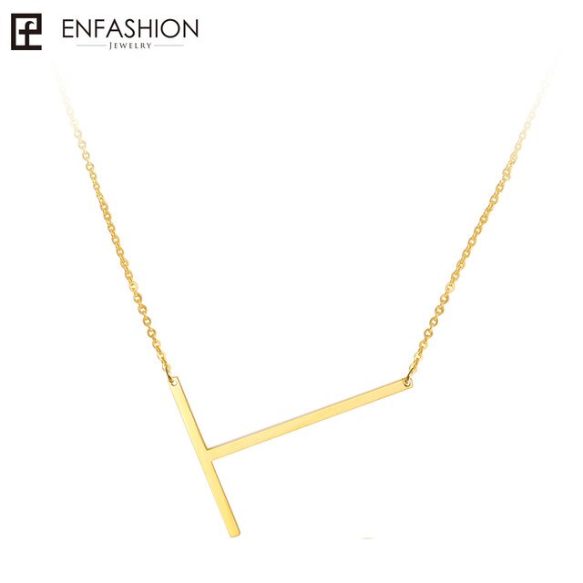 Letter Pendant Necklace 24K gold-plated