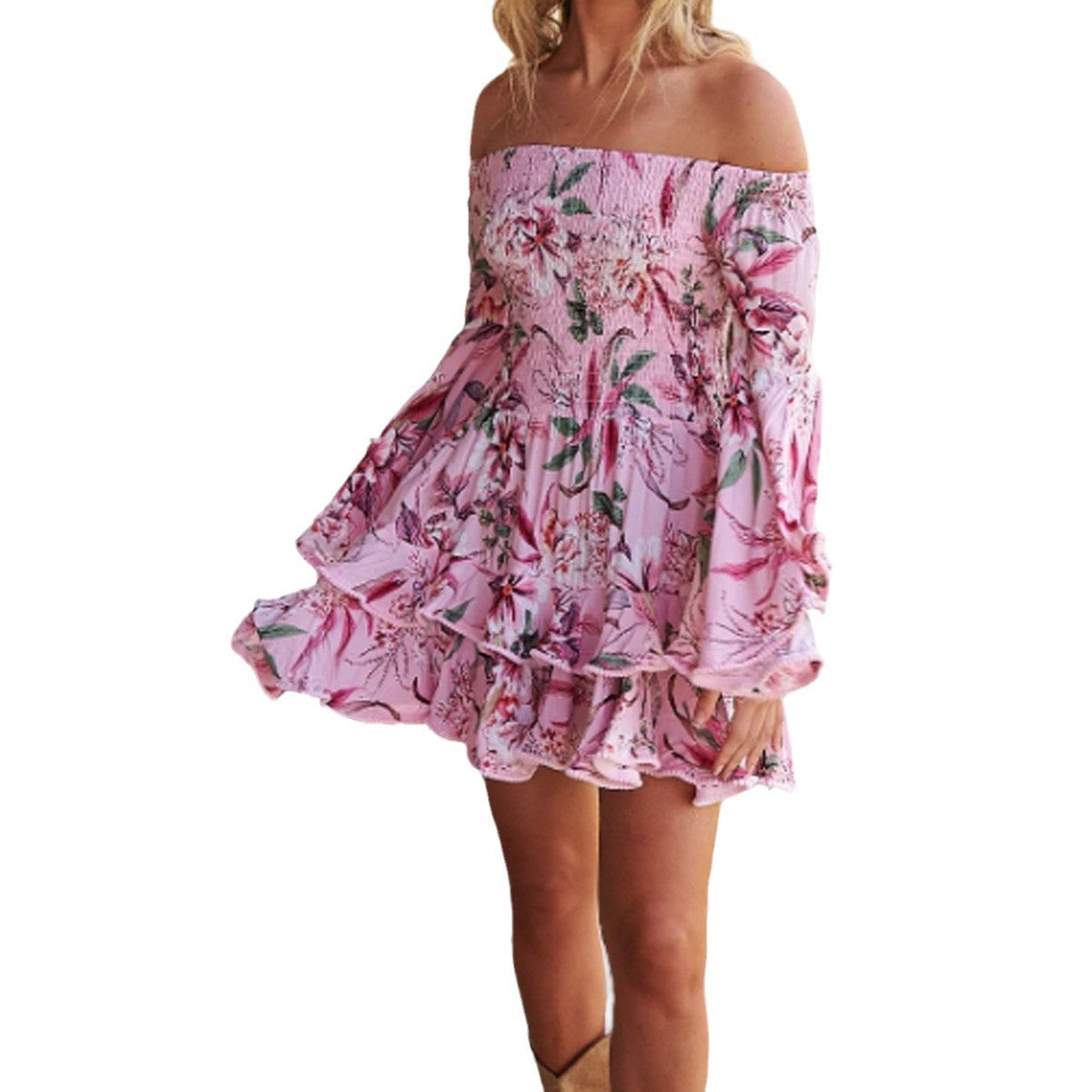 Off Shoulder Floral Dress