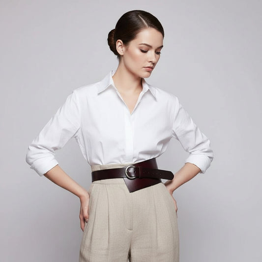 Pu Leather Asymmetrical Wide Long Belt
