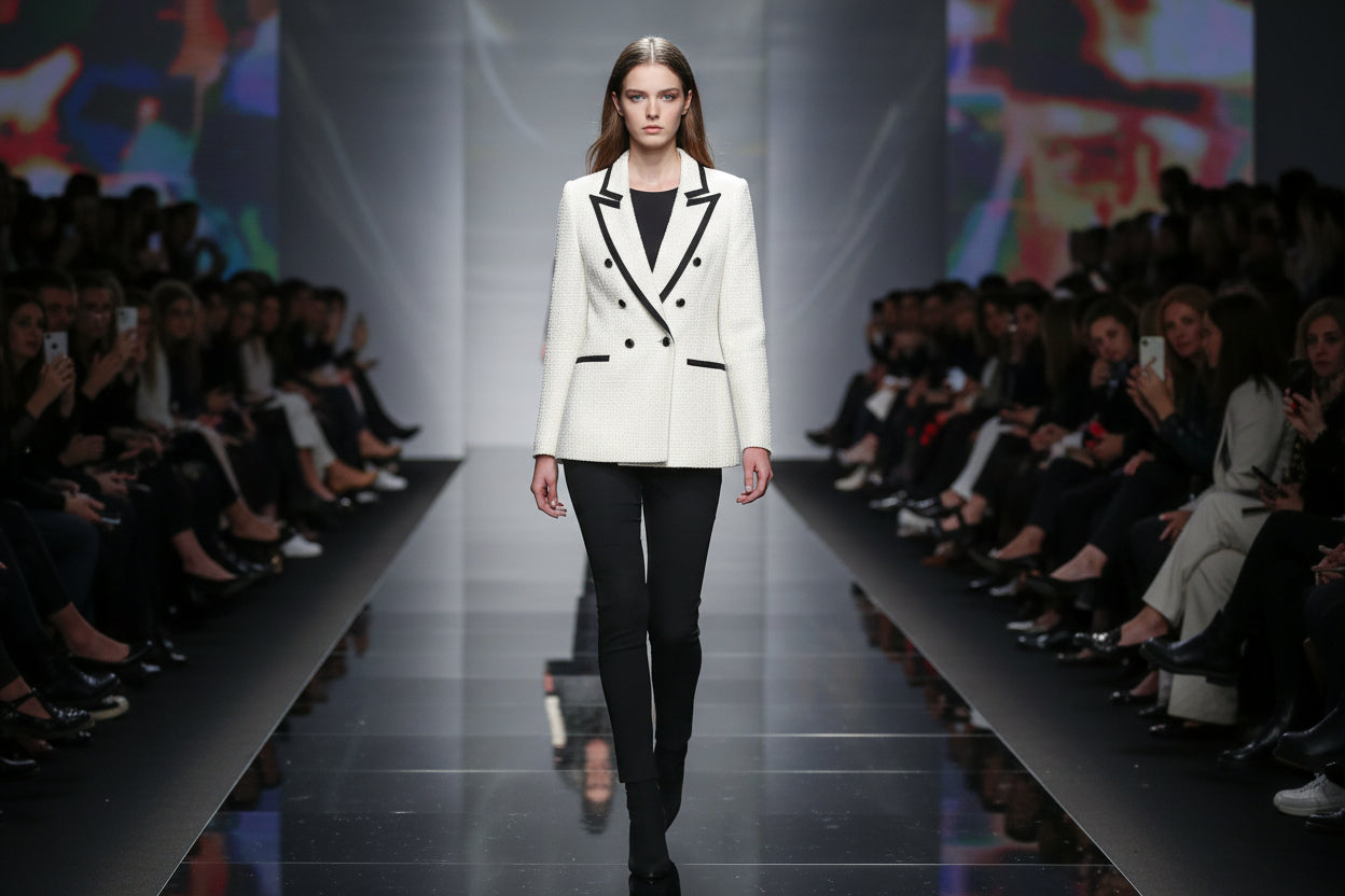 Tweed double breasted blazer