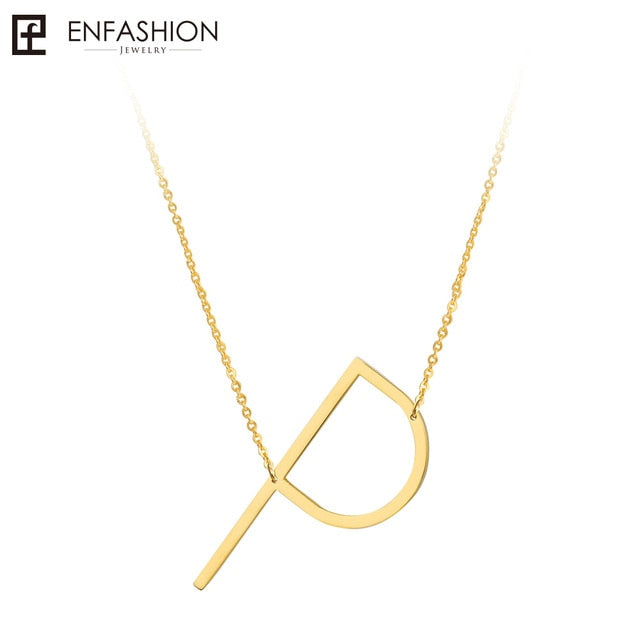 Letter Pendant Necklace 24K gold-plated