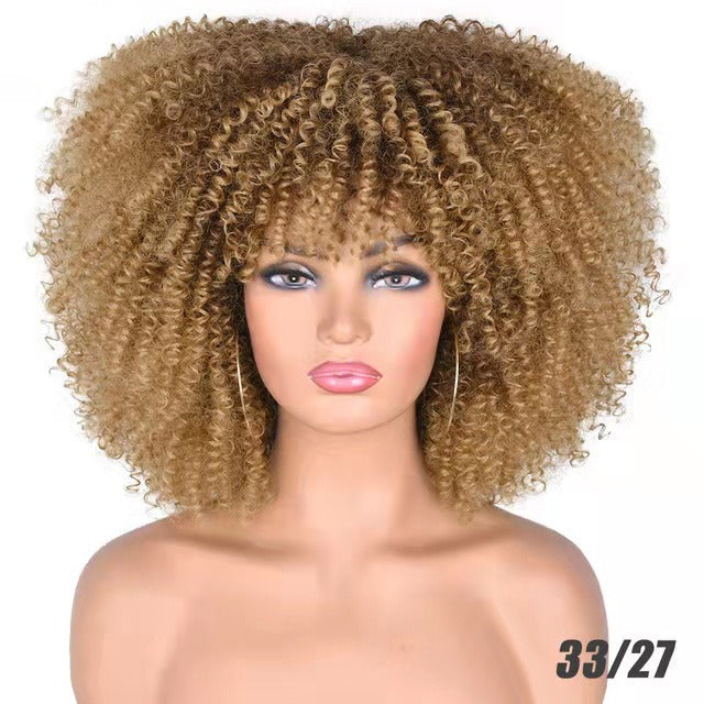 Curly Hair Wig Full Head Set