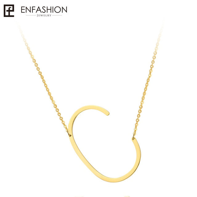 Letter Pendant Necklace 24K gold-plated