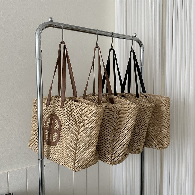 Straw Hollow Out Knitting Tote Bag
