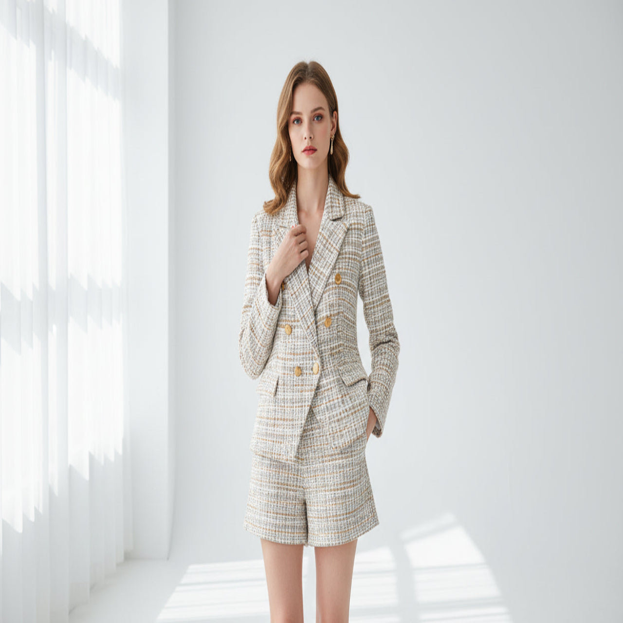 Tweed Suit Short Skirt Set