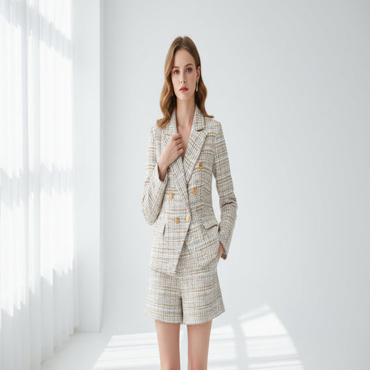 Tweed Suit Short Skirt Set