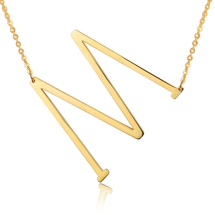 Letter Pendant Necklace 24K gold-plated