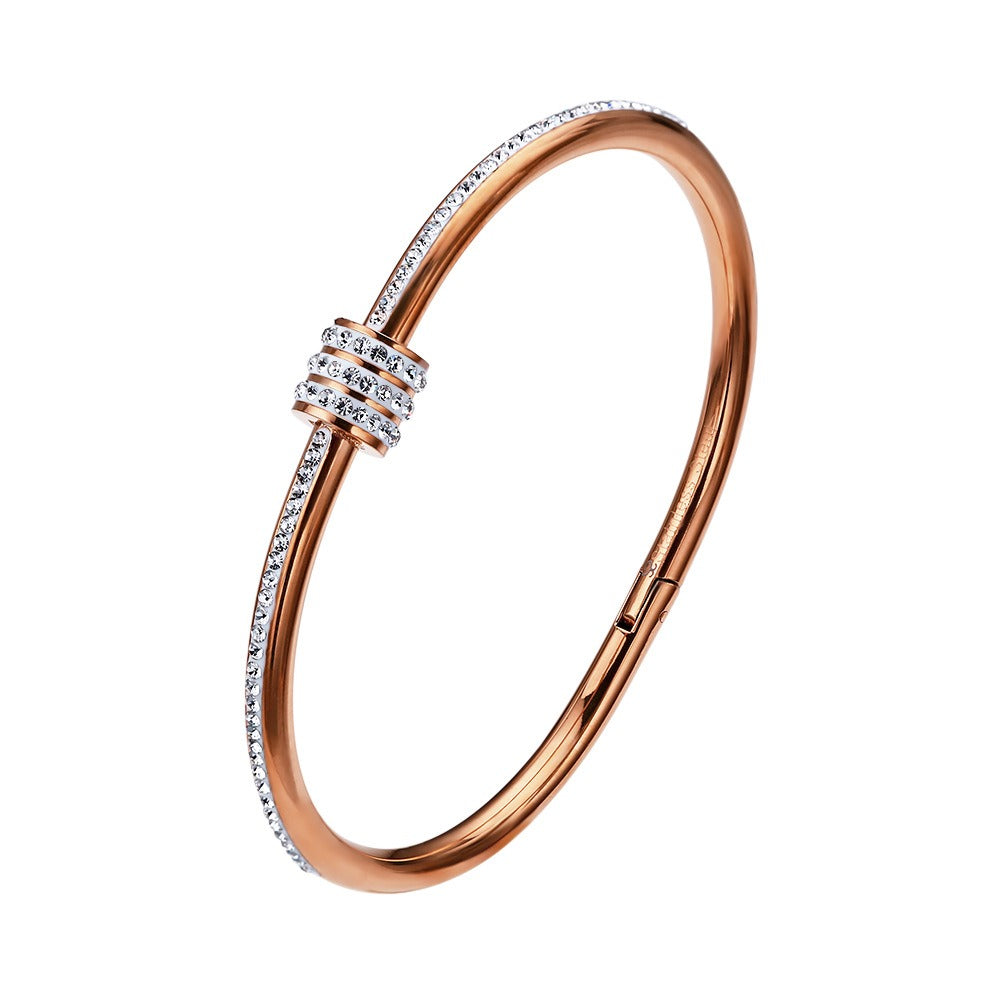 Full Diamond Titanium Steel Bracelet