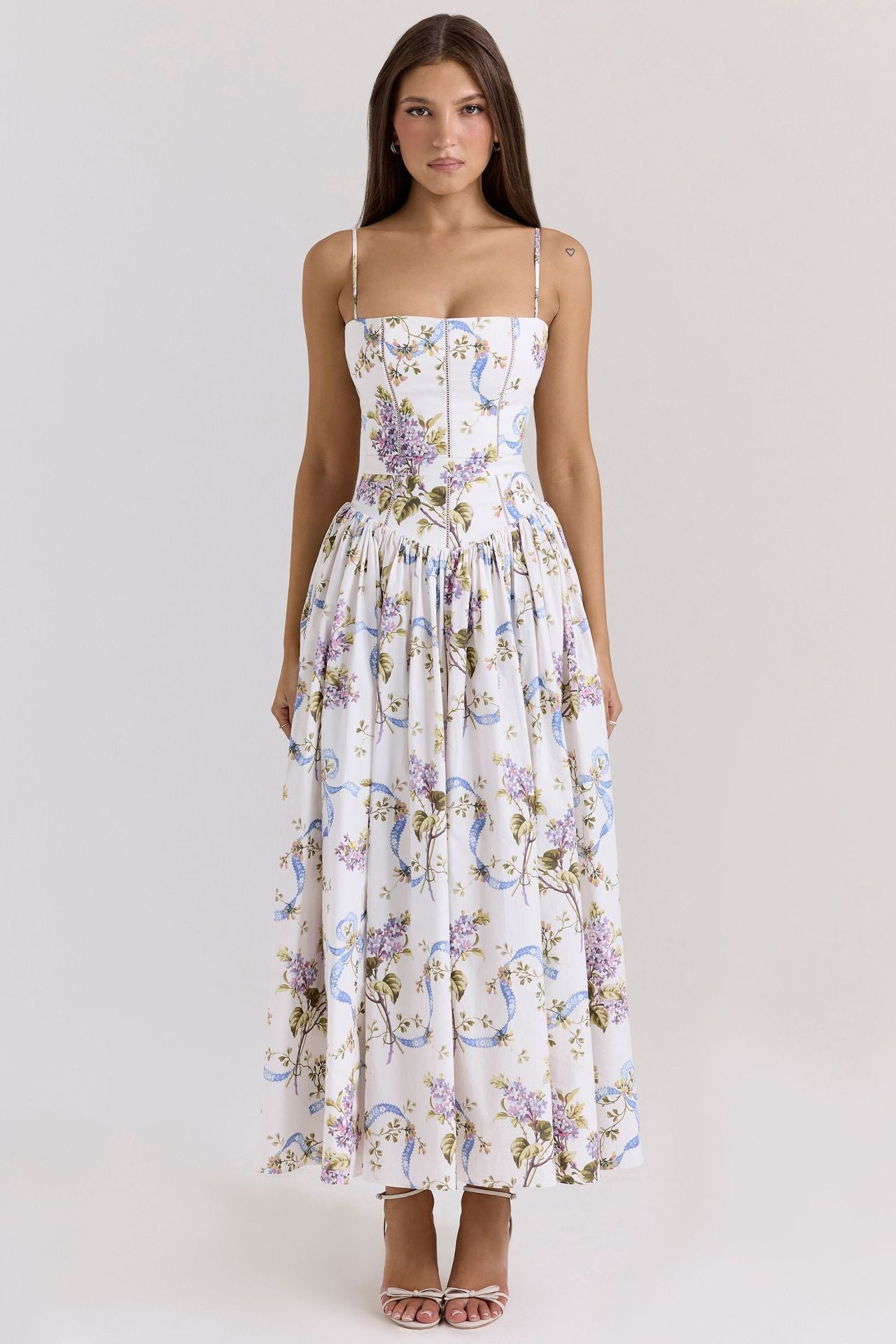 Strapless Floral Print Strapless Dress
