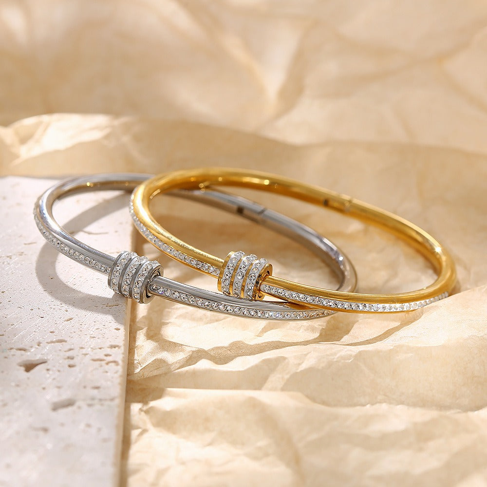 Full Diamond Titanium Steel Bracelet