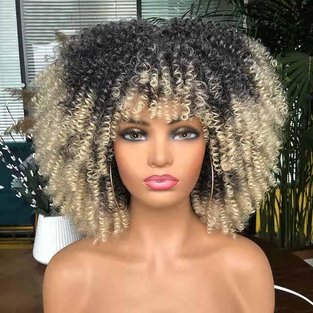 Curly Hair Wig Full Head Set