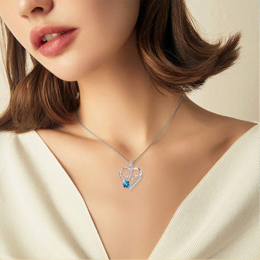 Mom Heart-Shaped Diamond Necklace