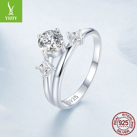 Zircon Double Layer Ring Wedding