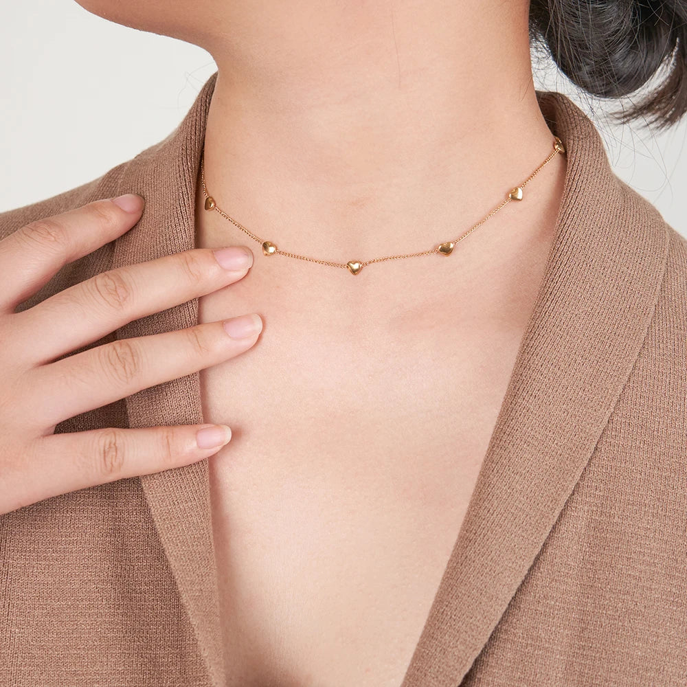 Cute Simple Luck Heart  Necklaces