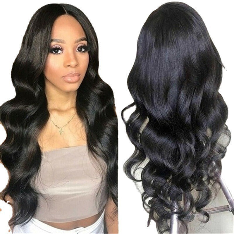 Medium-Parted Long Wig Curly Hair