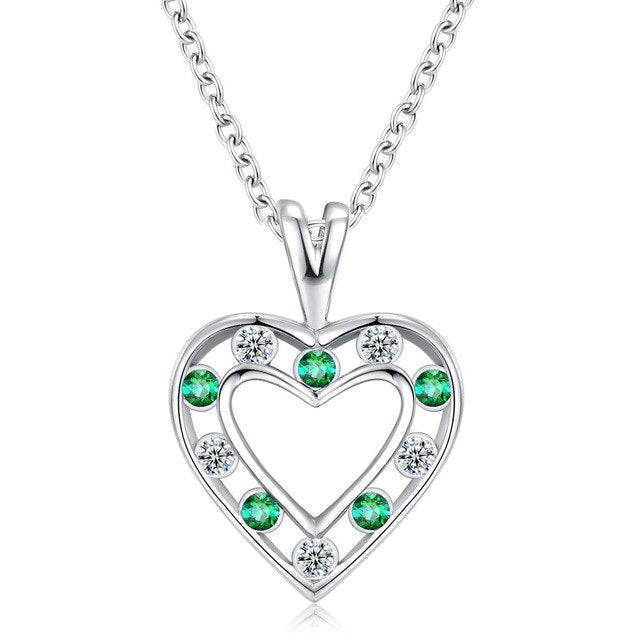 Rose Zircon Necklaces Heart Pendant Necklace