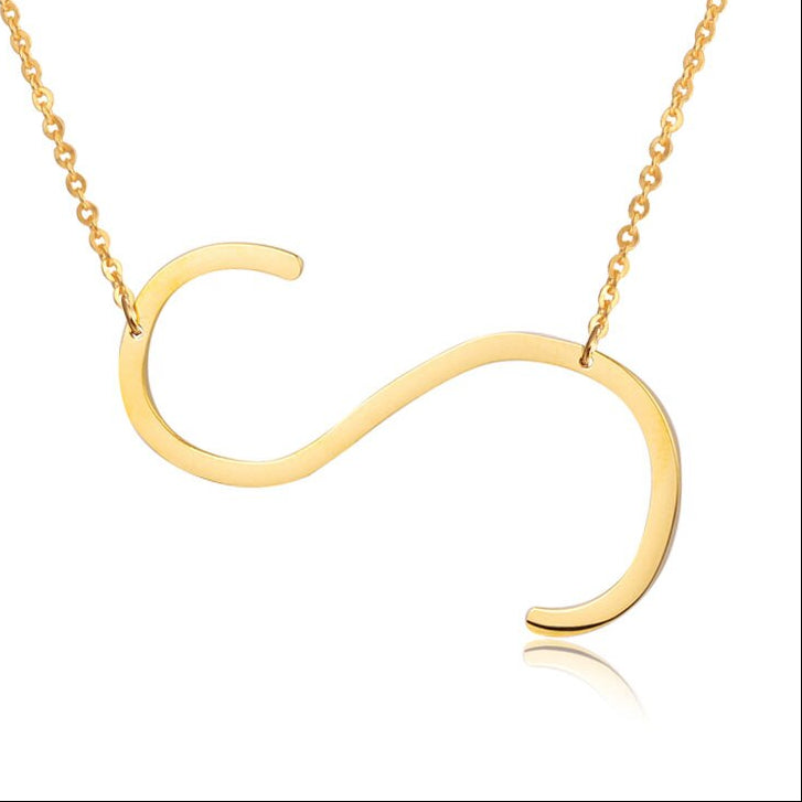 Letter Pendant Necklace 24K gold-plated