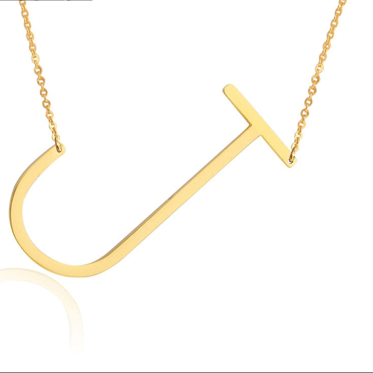 Letter Pendant Necklace 24K gold-plated