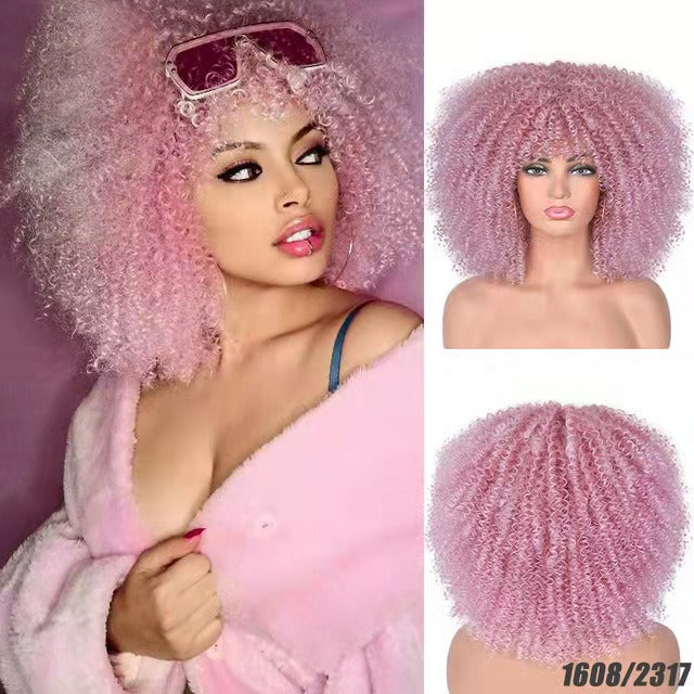 Curly Hair Wig Full Head Set
