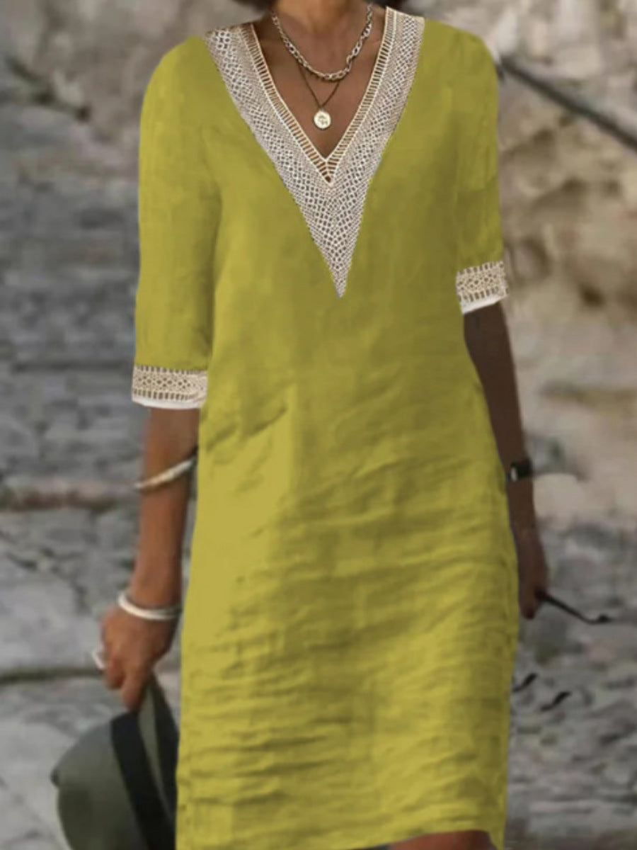 Elegant Linen Cotton Dress