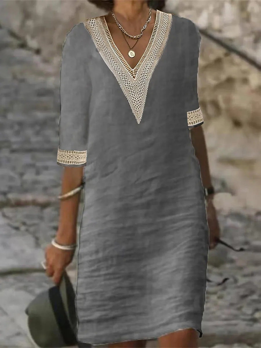 Elegant Linen Cotton Dress