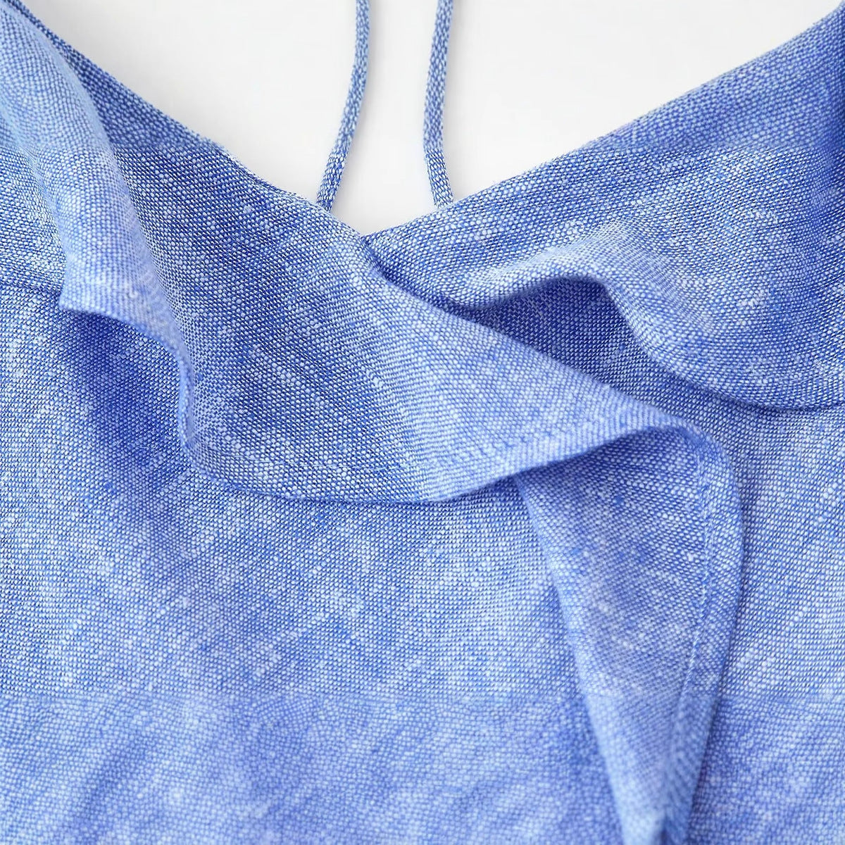 Linen Blend Layered Strapless Dress
