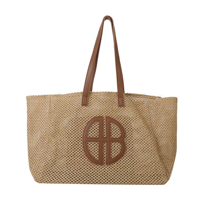 Straw Hollow Out Knitting Tote Bag