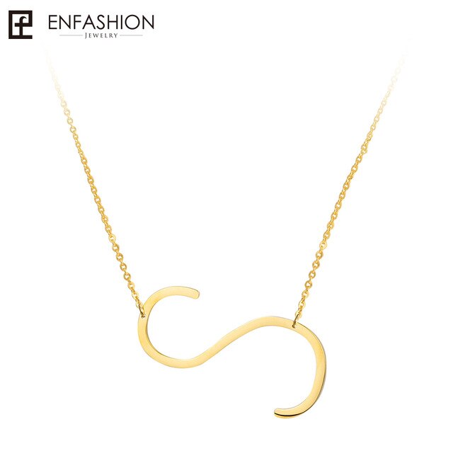 Letter Pendant Necklace 24K gold-plated