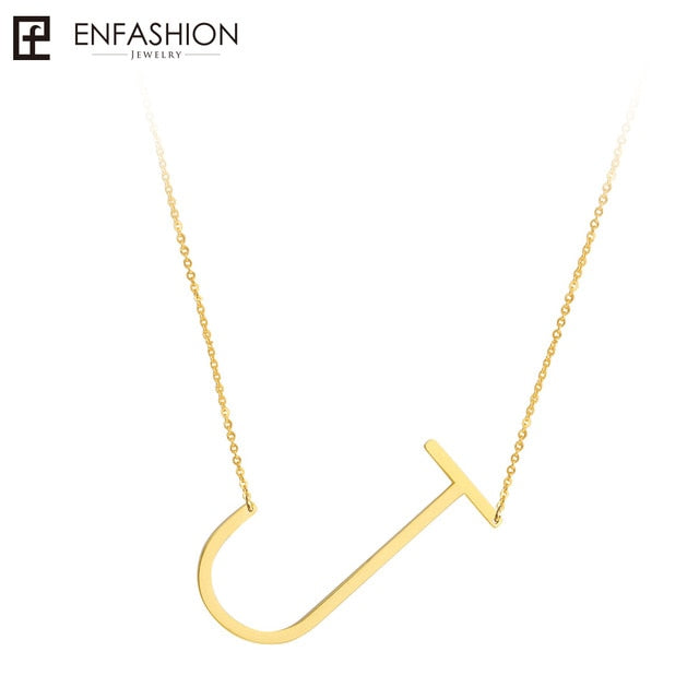 Letter Pendant Necklace 24K gold-plated