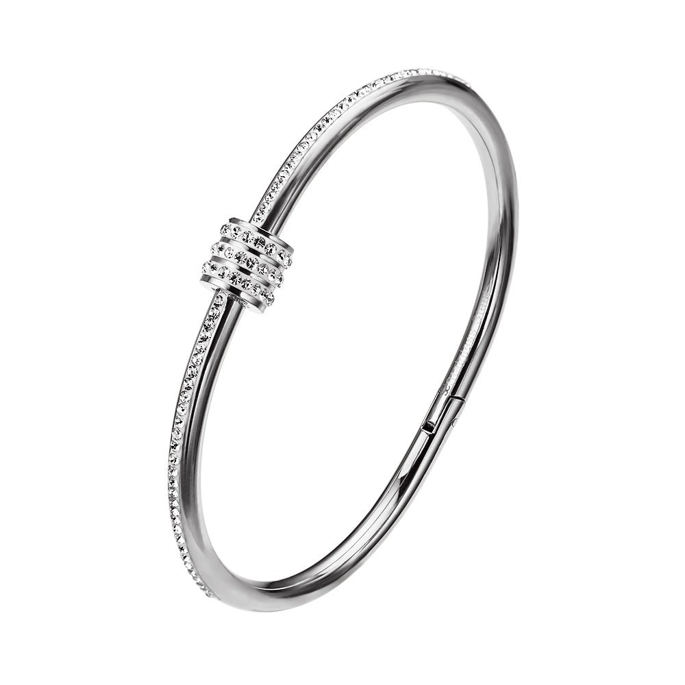 Full Diamond Titanium Steel Bracelet