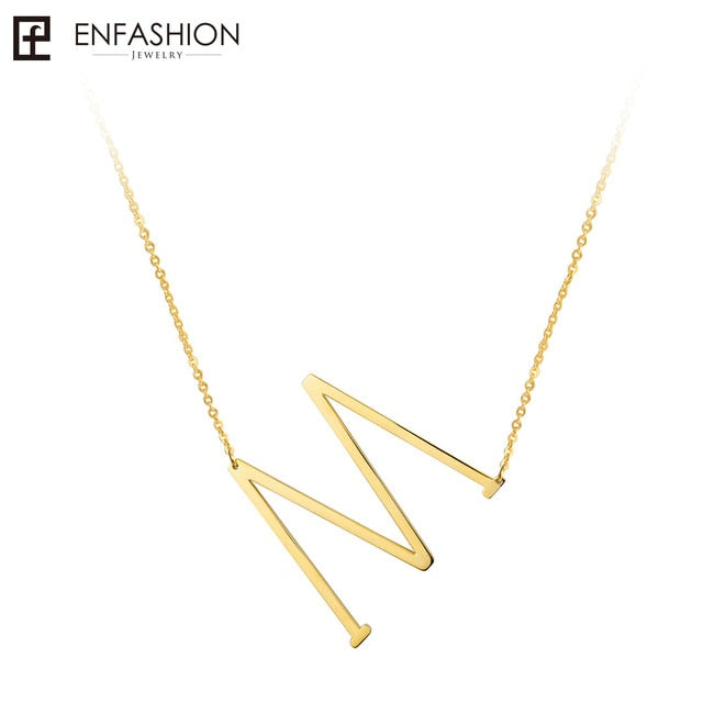 Letter Pendant Necklace 24K gold-plated
