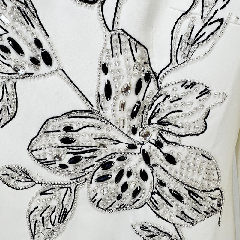 Embroidered and Beaded Long Dress