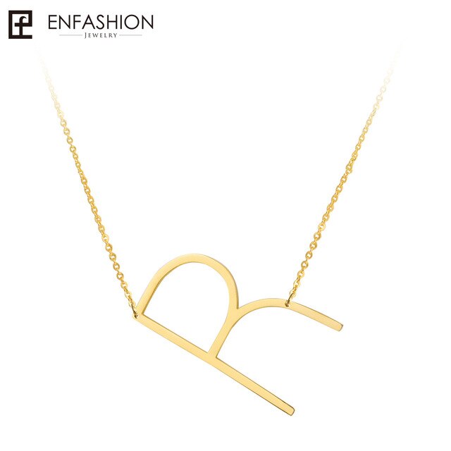 Letter Pendant Necklace 24K gold-plated