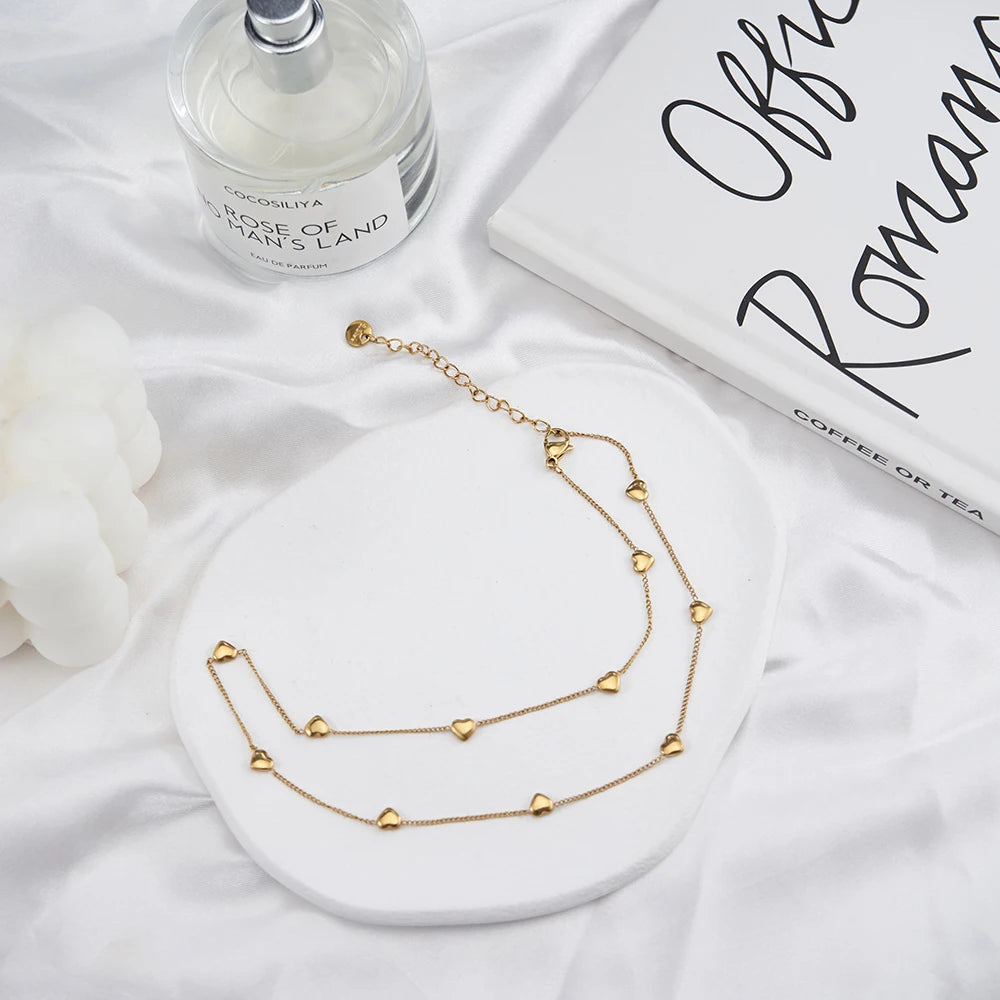 Cute Simple Luck Heart  Necklaces