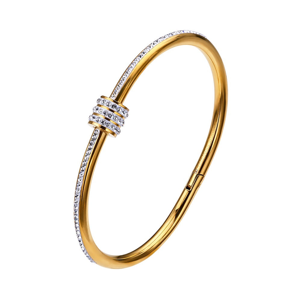 Full Diamond Titanium Steel Bracelet