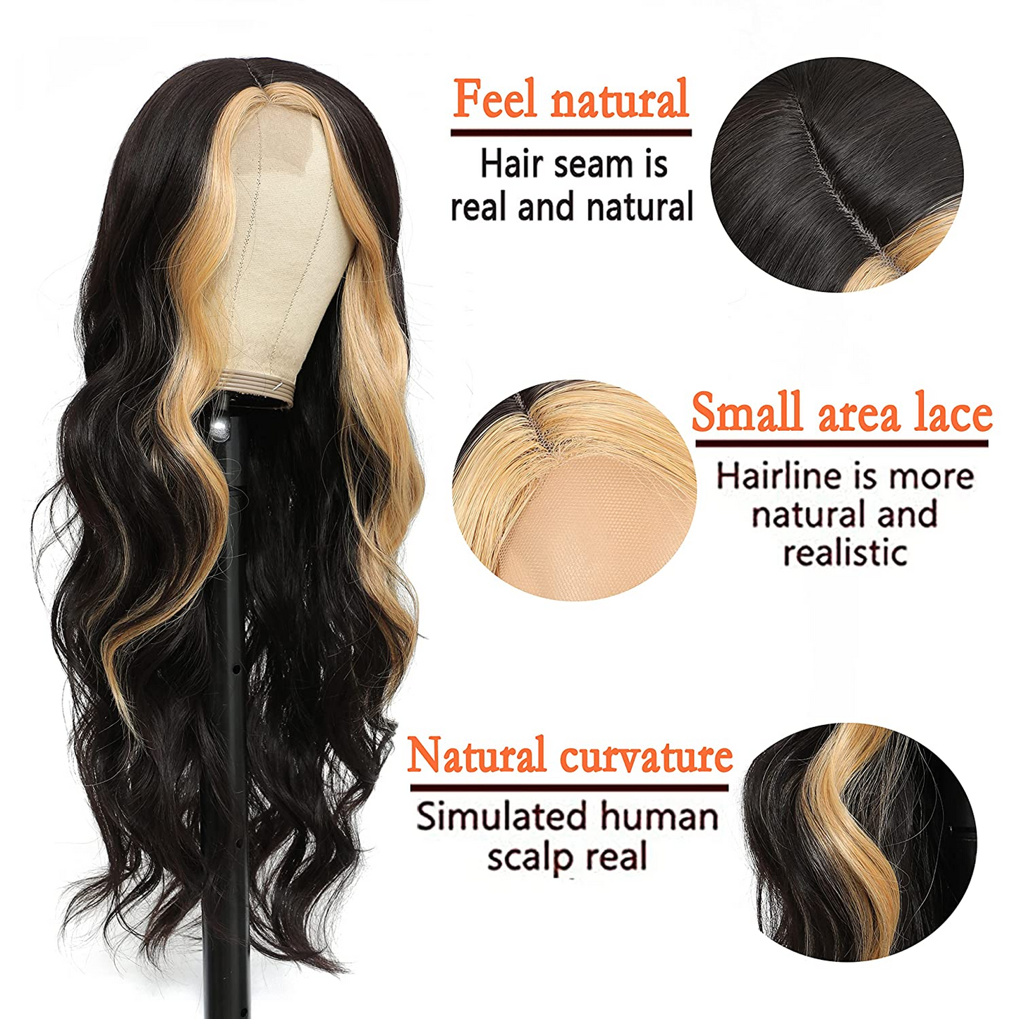 Long Curly Hair Front Lace Wigs