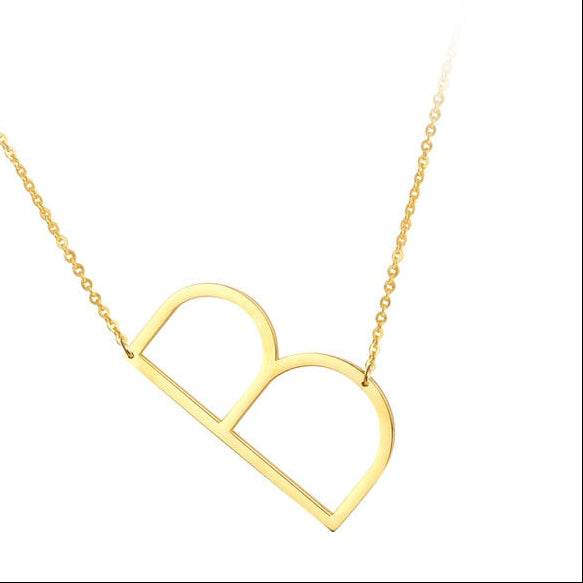 Letter Pendant Necklace 24K gold-plated
