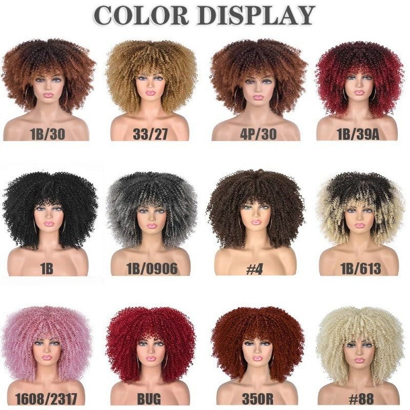 Curly Hair Wig Full Head Set