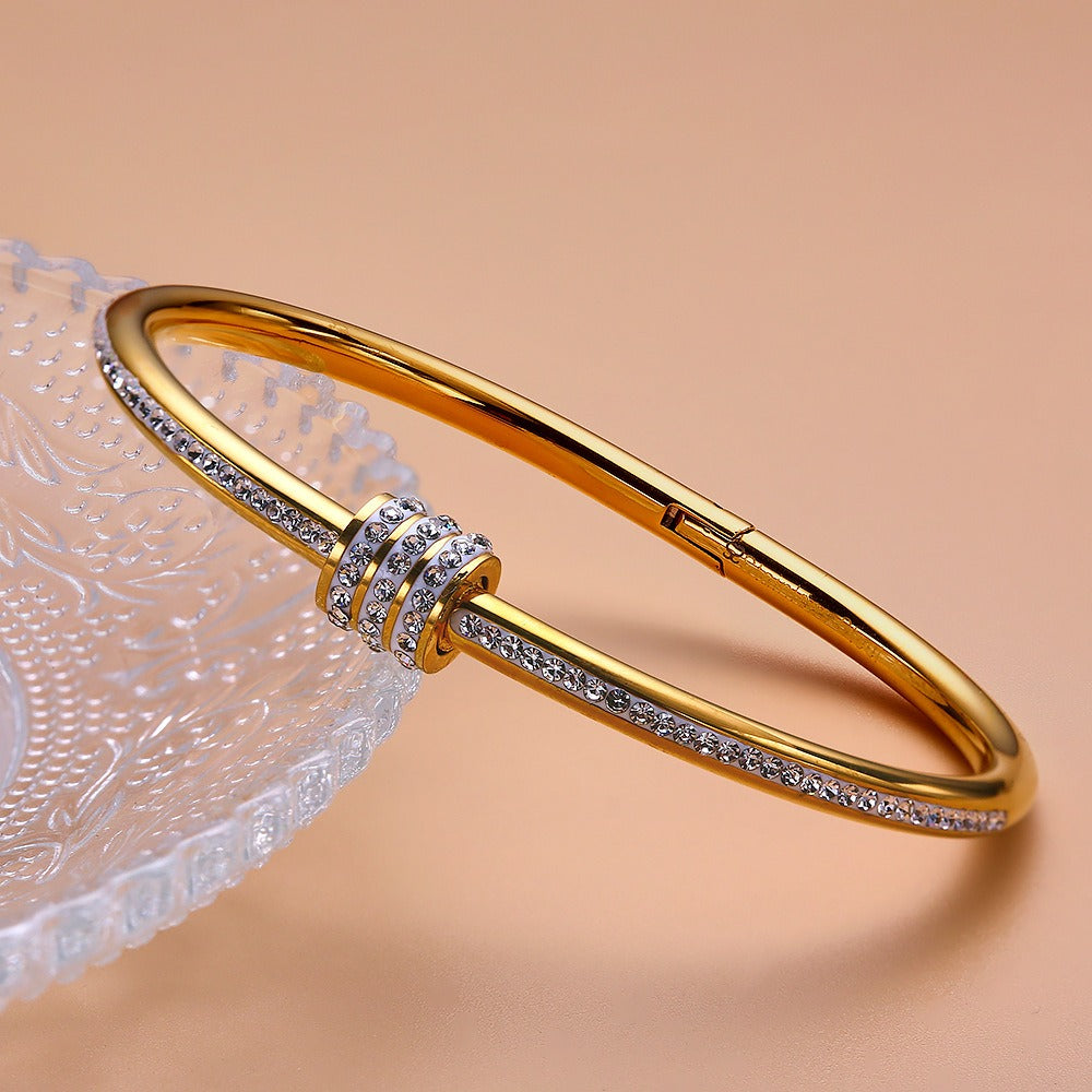 Full Diamond Titanium Steel Bracelet