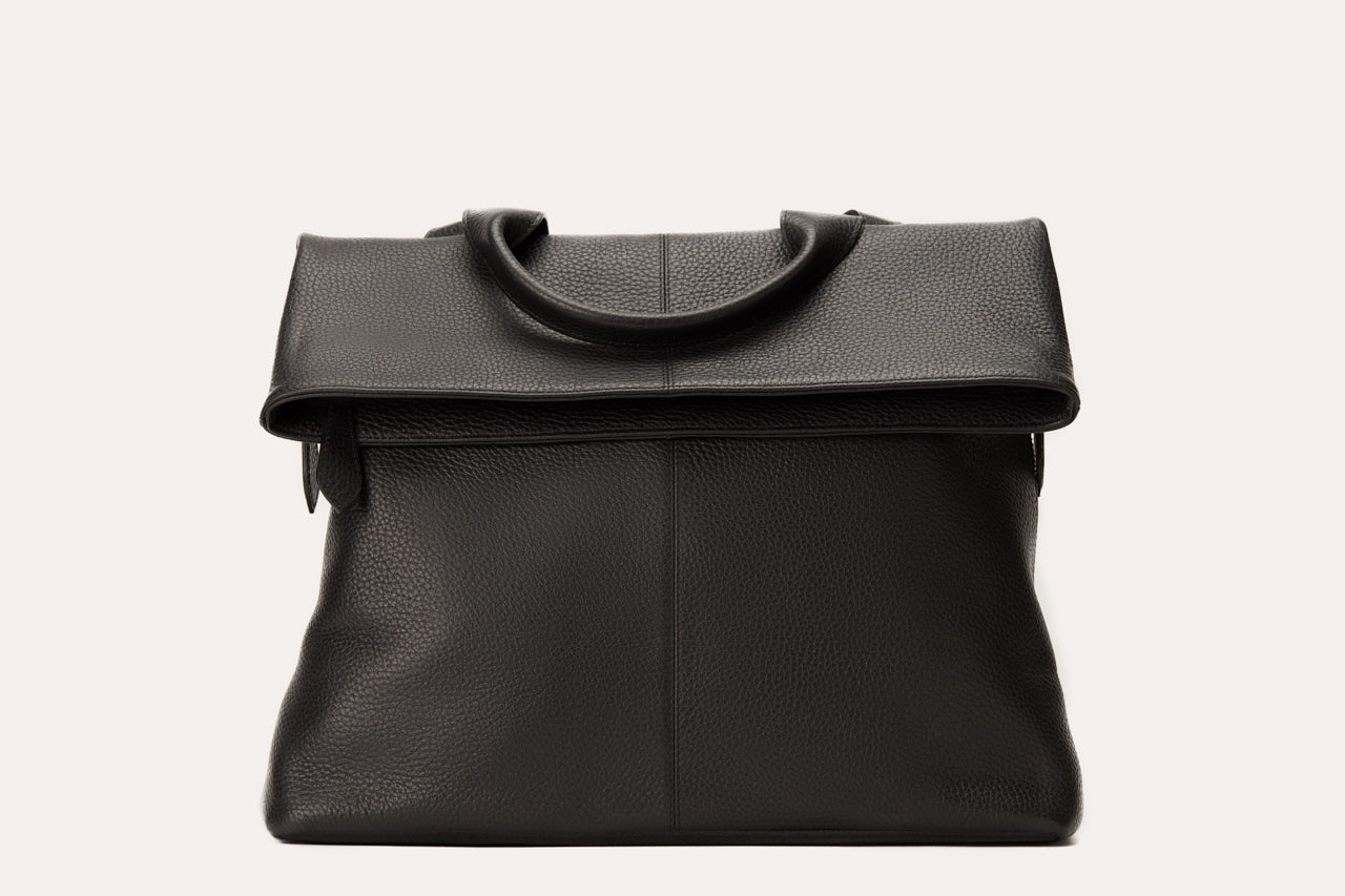 Fold N Go Genuine Pebble Leather Bag