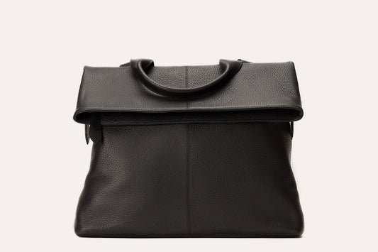 Fold N Go Genuine Pebble Leather Bag