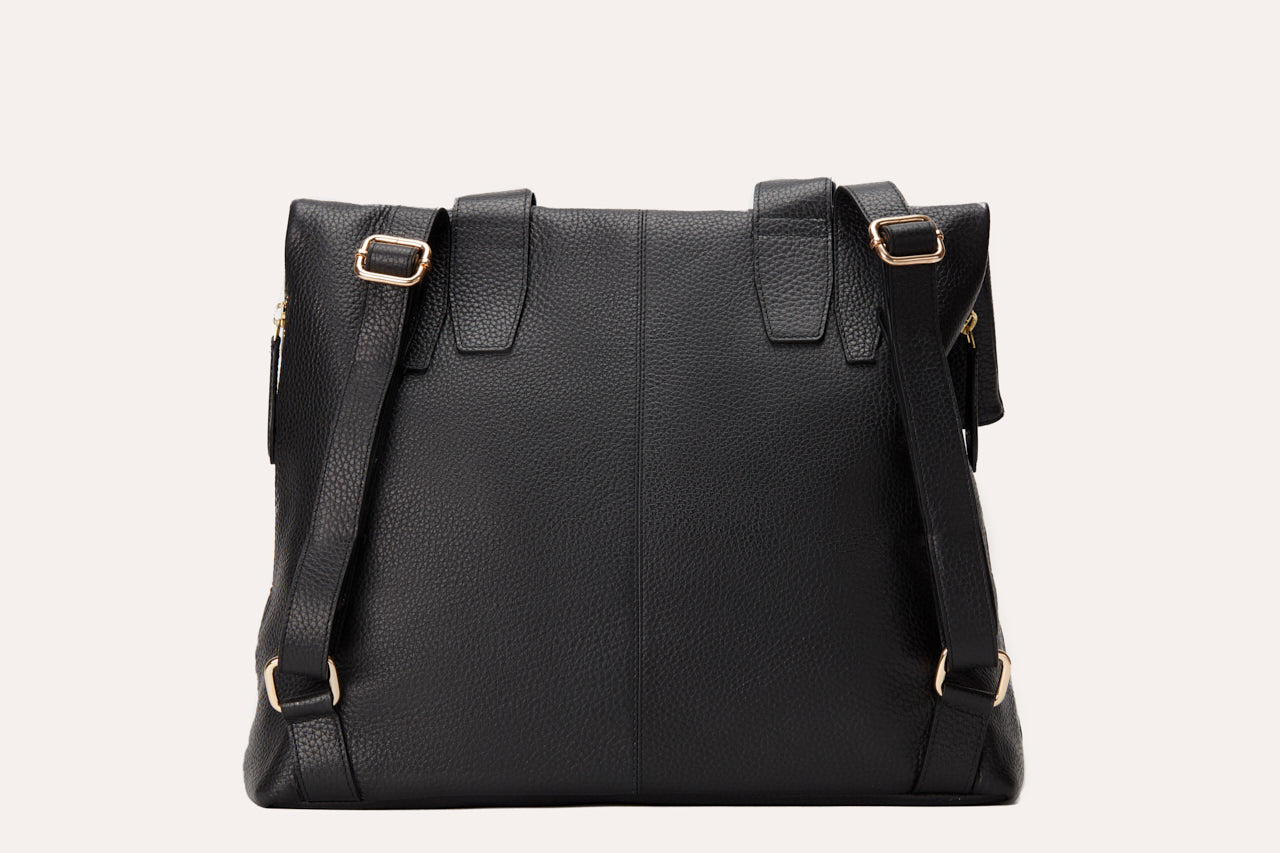 Fold N Go Genuine Pebble Leather Bag