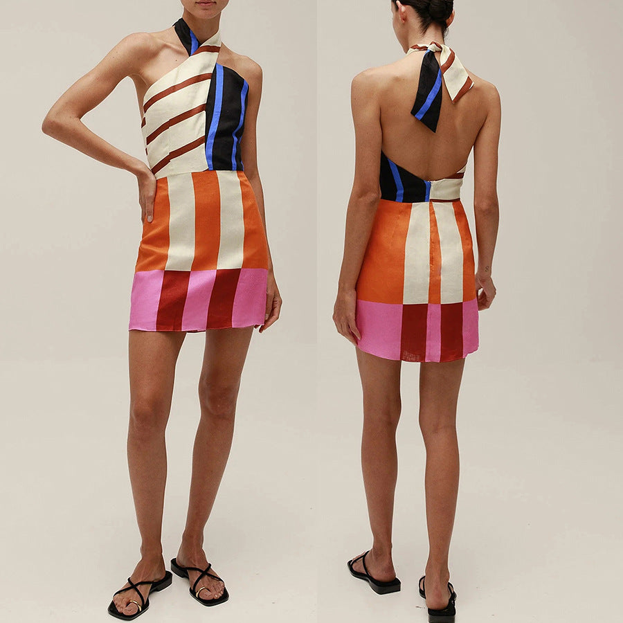 Striped Multicolor Linen Dress