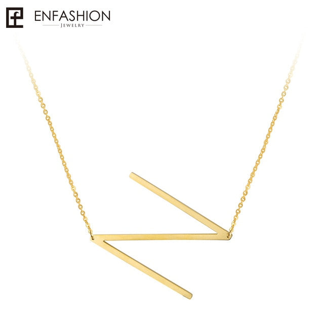 Letter Pendant Necklace 24K gold-plated