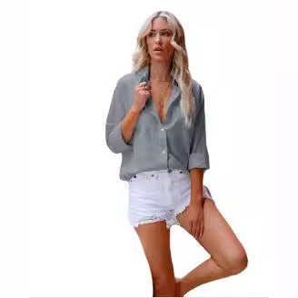 Cotton and Linen Shirt Long Sleeves
