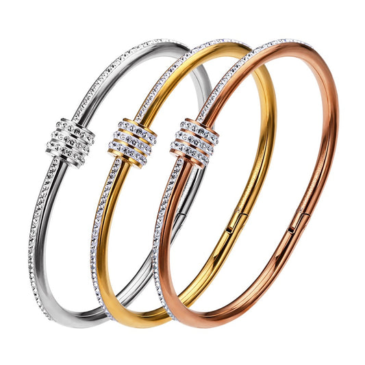 Full Diamond Titanium Steel Bracelet