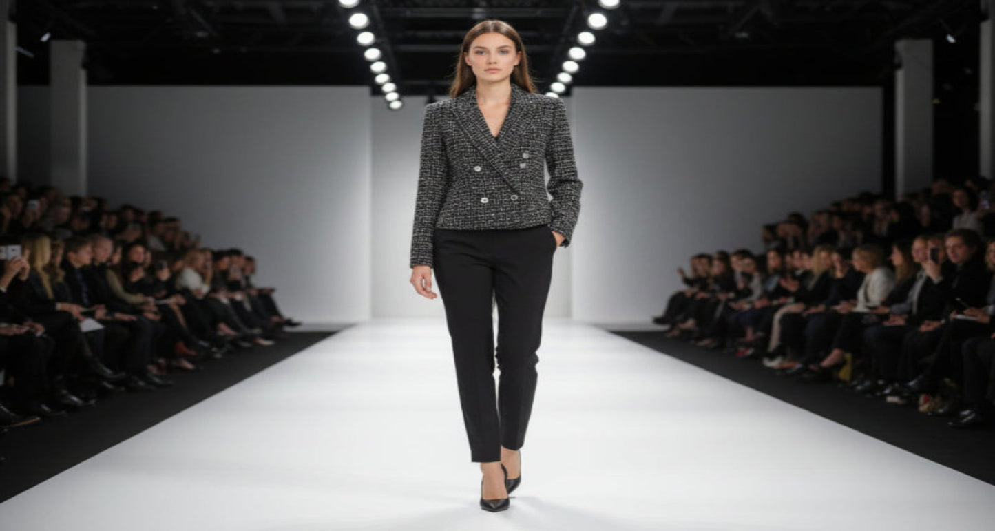 Collar long sleeved double breasted