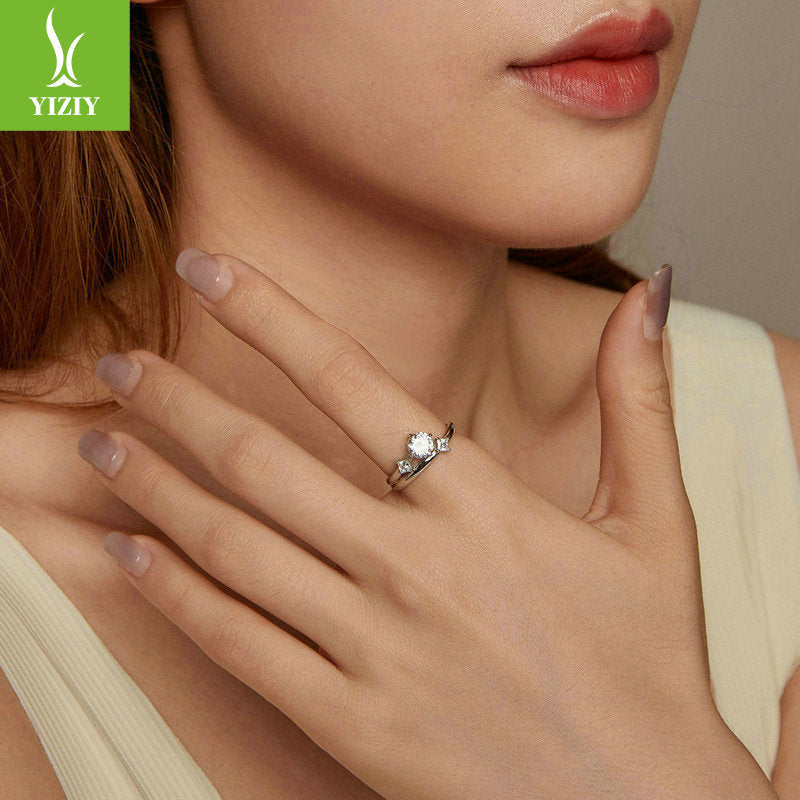 Zircon Double Layer Ring Wedding